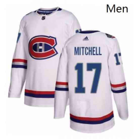 Mens Adidas Montreal Canadiens 17 Torrey Mitchell Authentic White 2017 100 Classic NHL Jersey